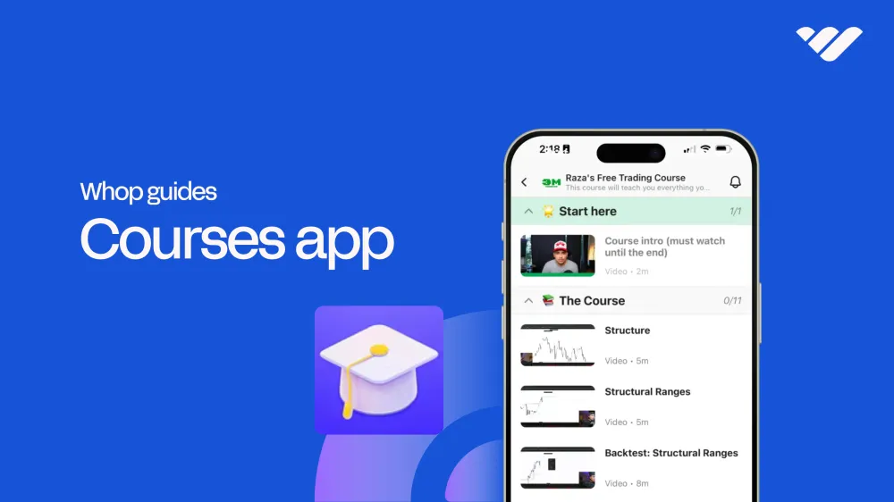 How to use the Courses app on Whop